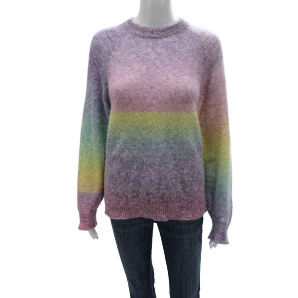 Kilte Women Multicolor Striped Alpaca Pullover Crew Neck Long Sleeve Size 1
